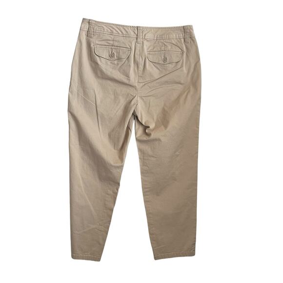 Liz Claiborne Women Chino Pants 10P Beige Ankle Minimalistic Neutral Uniform - Picture 3 of 9